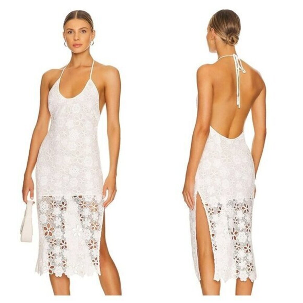 MAJORELLE Neveya Midi Dress White